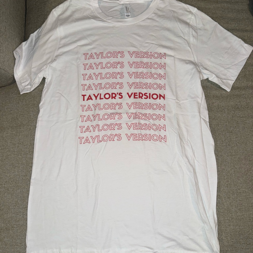 Bella Canvas White Tee with Red Text